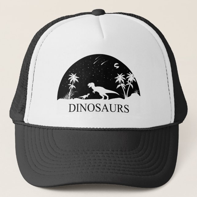 Gorra De Camionero Dinosaurio bajo las estrellas (Anverso)