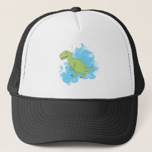 Gorra De Camionero Dinosaurio con diseño de fondo acuarela