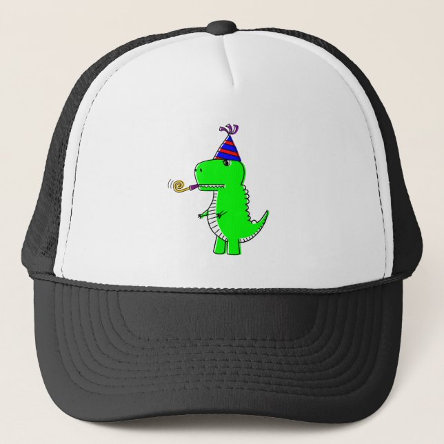 Gorra De Camionero Dinosaurio Cute Happy Birday (Anverso)