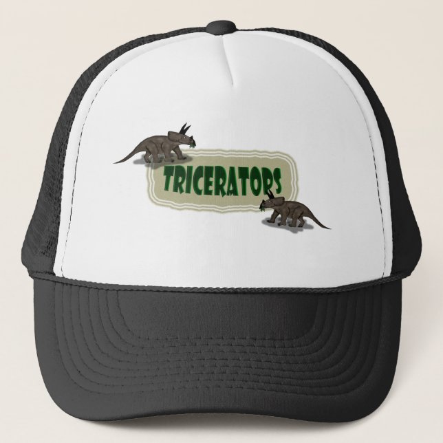 Gorra De Camionero Dinosaurio de encargo del Triceratops (Anverso)