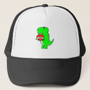 Gorra De Camionero Dinosaurio Día de San Valentín lindo