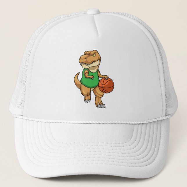 Gorra De Camionero Dinosaurio en Deportes con Baloncesto (Anverso)