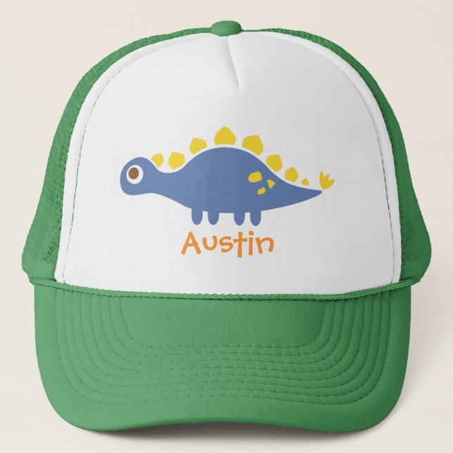 Gorra De Camionero Dinosaurio Estegosaurio Azul Adorable Para (Anverso)