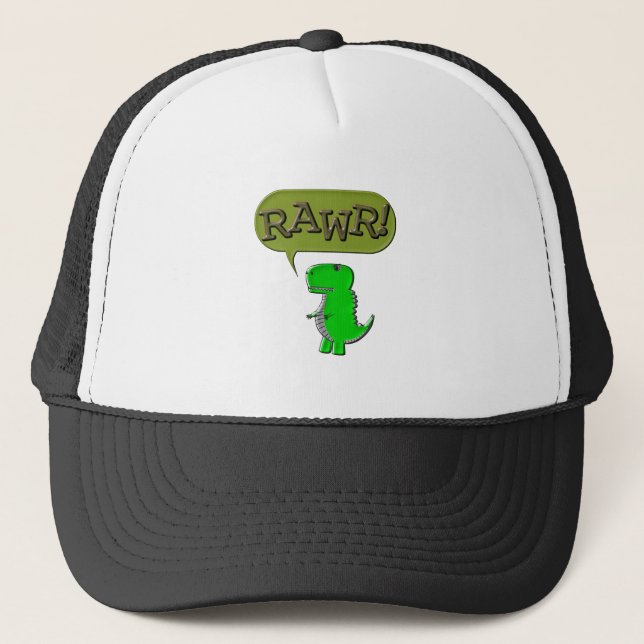 Gorra De Camionero Dinosaurio Juguero Cubierto Y Enfadado (Anverso)
