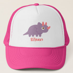 Gorra De Camionero Dinosaurio púrpura lindo del triceratops para