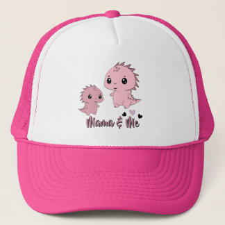 Gorra De Camionero Dinosaurio Rosa Lindo