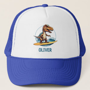 Gorra De Camionero Dinosaurio Trex Surfista