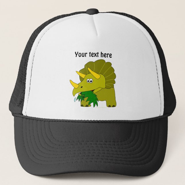 Gorra De Camionero Dinosaurio verde lindo del dibujo animado del (Anverso)