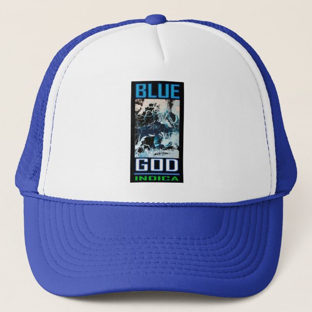 GORRA DE CAMIONERO DIOS AZUL INDICA (Anverso)