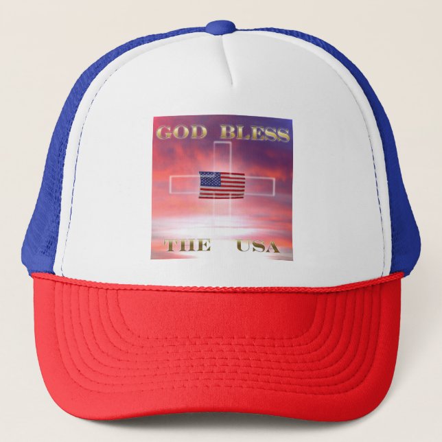 Gorra De Camionero Dios bendice los E.E.U.U. (Anverso)