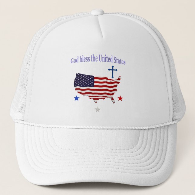 Gorra De Camionero Dios bendiga a EE. UU. (Anverso)
