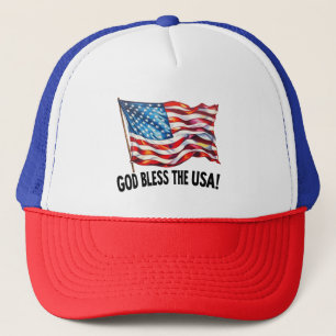 Gorra De Camionero Dios bendiga a EE. UU. Arte de bandera estadounide