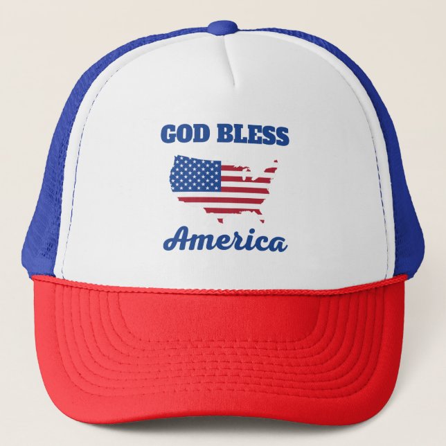 Gorra De Camionero Dios bendiga a Estados Unidos (Anverso)