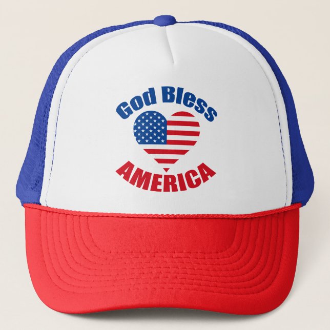 Gorra De Camionero Dios bendiga a Estados Unidos (Anverso)