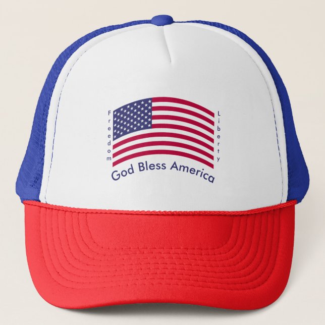 Gorra De Camionero Dios bendiga a Estados Unidos - Libertad (Anverso)