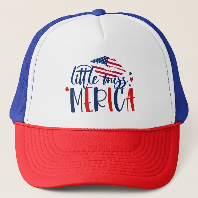 Gorra De Camionero Dios bendiga a Estados Unidos Rojo Azul Blanco EEU (Anverso)