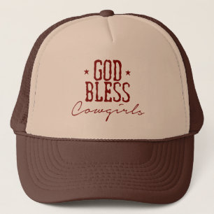 Gorra De Camionero Dios bendiga a las vaqueras, tipografía moderna ma