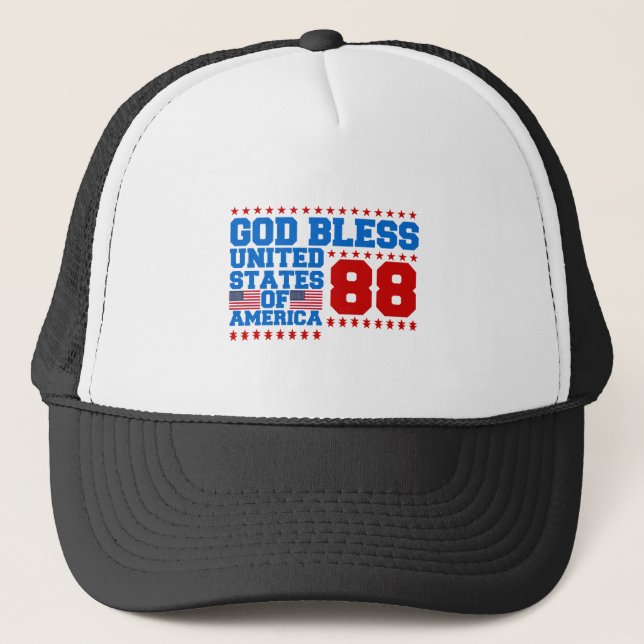 Gorra De Camionero Dios Bendiga A Los Estados Unidos De América 88 (Anverso)