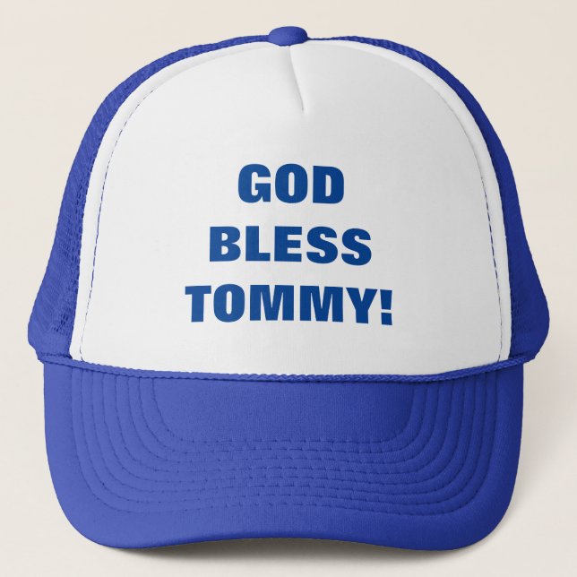 GORRA DE CAMIONERO ¡DIOS BENDIGA A TOMMY! (Anverso)