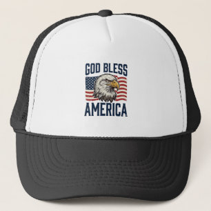 Gorra De Camionero Dios bendiga al águila patriótica de América Diseñ