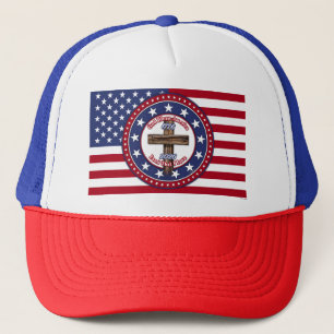 Gorra De Camionero Dios Bendiga América Tierra Que Amo Cruz Áspera Fl