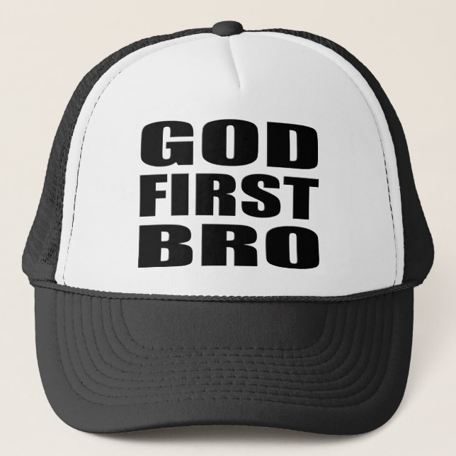 Gorra De Camionero DIOS cristiano PRIMER BRO de la ropa (Anverso)