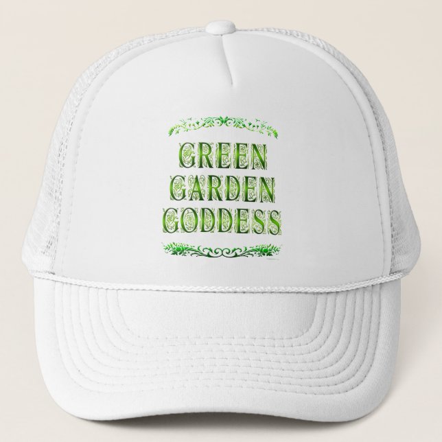 Gorra De Camionero Diosa del Jardín Verde diciendo (Anverso)
