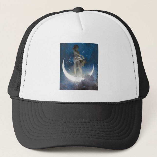 Gorra De Camionero Diosa Luna en la Noche Espolvoreando Estrellas (Anverso)