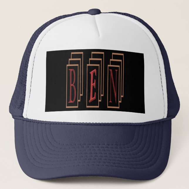 Gorra De Camionero Diseñado para Ben con su nombre (Anverso)