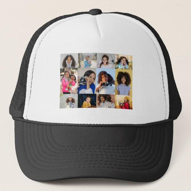 Gorra De Camionero Diseñar su propio Collage de fotos 12 (Anverso)