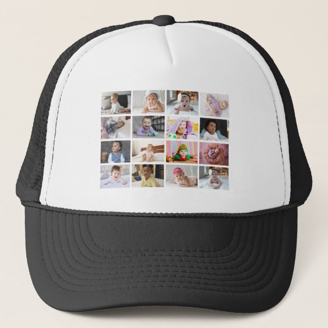 Gorra De Camionero Diseñar su propio Collage de fotos 16 (Anverso)