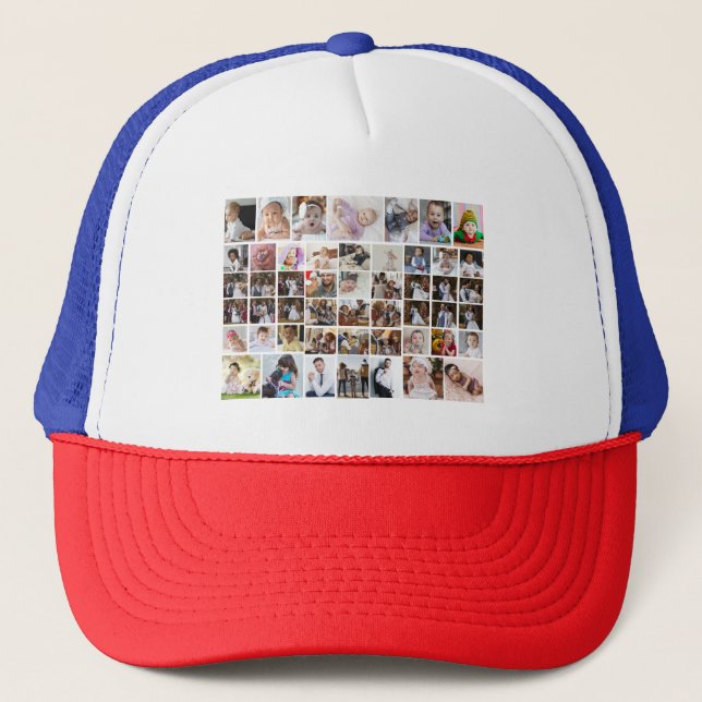 Gorra De Camionero Diseñar su propio Collage de fotos 50 (Anverso)