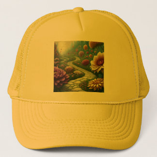 Gorra De Camionero Diseñar una escena de ensueño de un jardín con flo