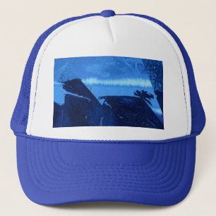 Gorra De Camionero Diseño abstracto laguna azul mar profundo texturad
