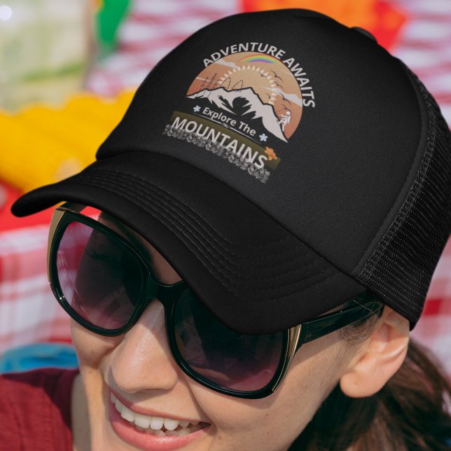 Gorra De Camionero Diseño "Adventure Awaits-Explore the mountain" (Subido por el creador)