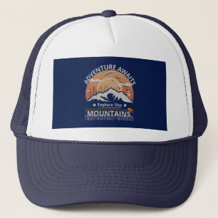 Gorra De Camionero Diseño "Adventure Awaits-Explore the mountain"