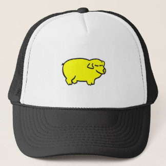 Gorra De Camionero Diseño amarillo del día del cerdo