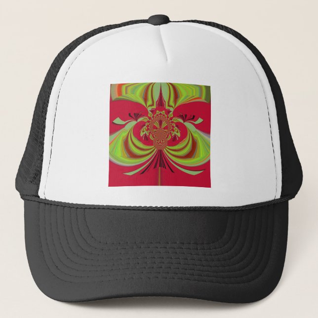 Gorra De Camionero Diseño amarillo rojo Hakuna Matata (Anverso)