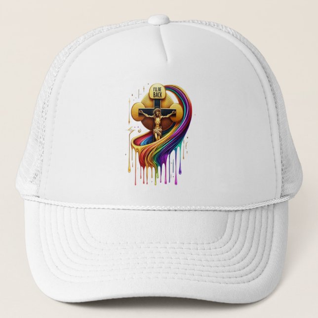 Gorra De Camionero Diseño artístico contemporáneo de figura crucifica (Anverso)