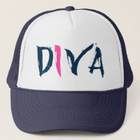 Diseño azul y rosado de la diva del texto