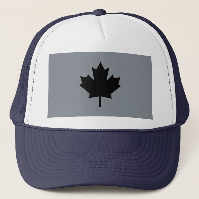 Gorra De Camionero Diseño canadiense de hojas de arce negro (Anverso)