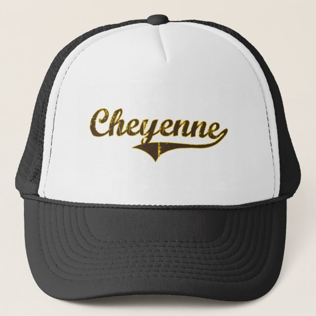 Gorra De Camionero Diseño clásico de Cheyenne Wyoming (Anverso)