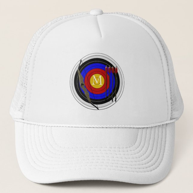 Gorra De Camionero Diseño con monograma del tiro al arco (Anverso)