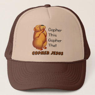 Gorra De Camionero Diseño cristiano de rogación del Gopher