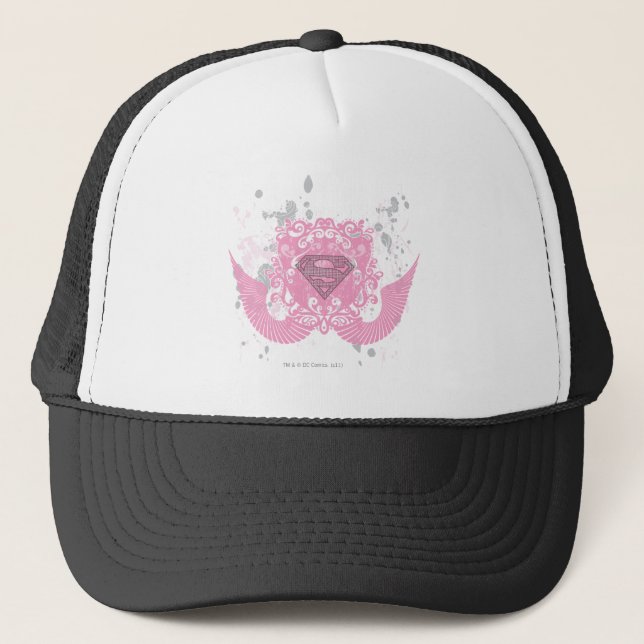 Gorra De Camionero Diseño de algas rosadas de superchica (Anverso)