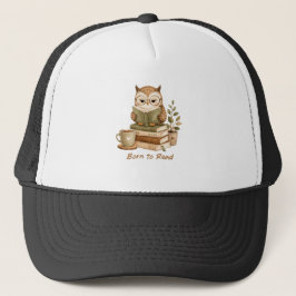 Gorra De Camionero Diseño de amante de libros de búho lindo nacido pa
