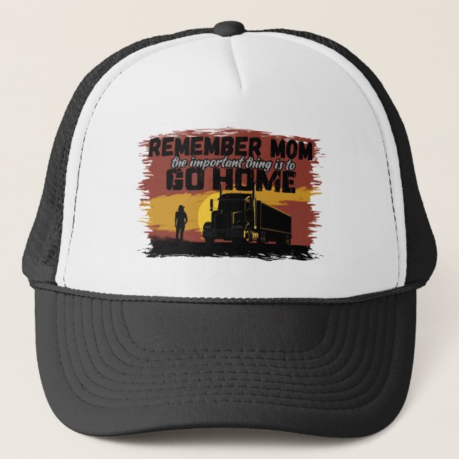 Gorra De Camionero Diseño de amor familiar de camionera femenina mamá (Anverso)