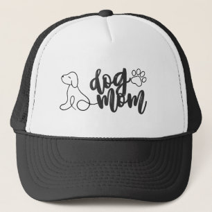 Gorra De Camionero Diseño de arte de línea de mamá de perro Minimalis