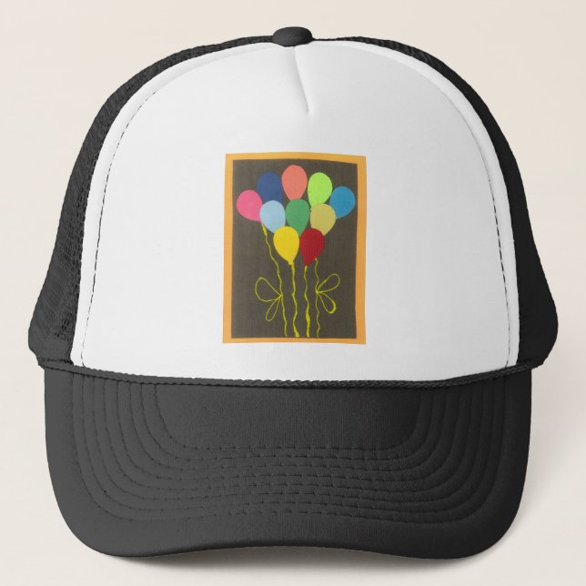 Gorra De Camionero Diseño de arte gráfico de los globos de cumpleaños (Anverso)