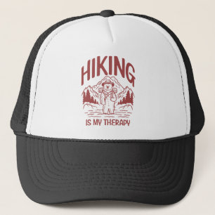 Gorra De Camionero Diseño de aventura en montaña para mochilero oso